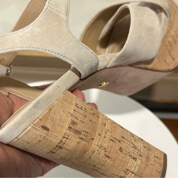 🌹VERONICA BEARD🌹 Lucille Cork Suede Platform Sandals Size: 9M - Picture 11 of 16